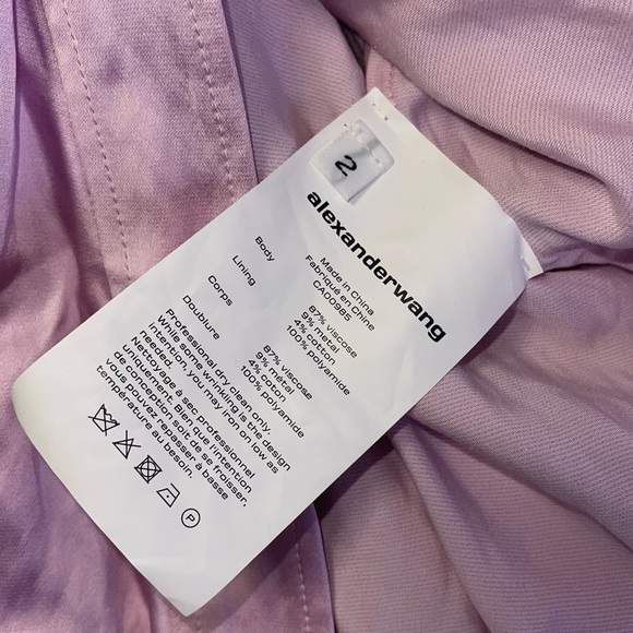 Alexander Wang Ruched Crinkled-Satin Shirt in Pink - Picture 9 of 14